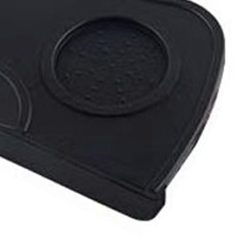 Coffee Press Pad Food Grade Silicone Odorless Double Groove Coffee Tamper Mat for Home Cafe Black M 17.5x12.5x0.6