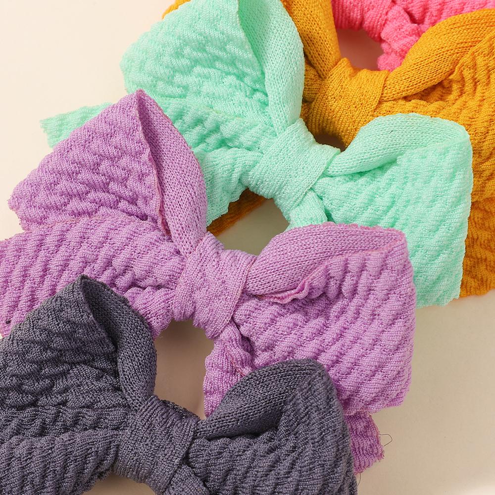 20Pcs/set Soft Cotton Bow Hairpin Girl Sweet Plaid Design Hairclip Solid Color Lovely Hairgripe Barrettes Kids Hair Accessories