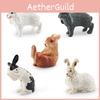 Adorable Plastic Rabbit Model Collection Featuring Wash Face Sitting Dwarf And Lop Ear Styles