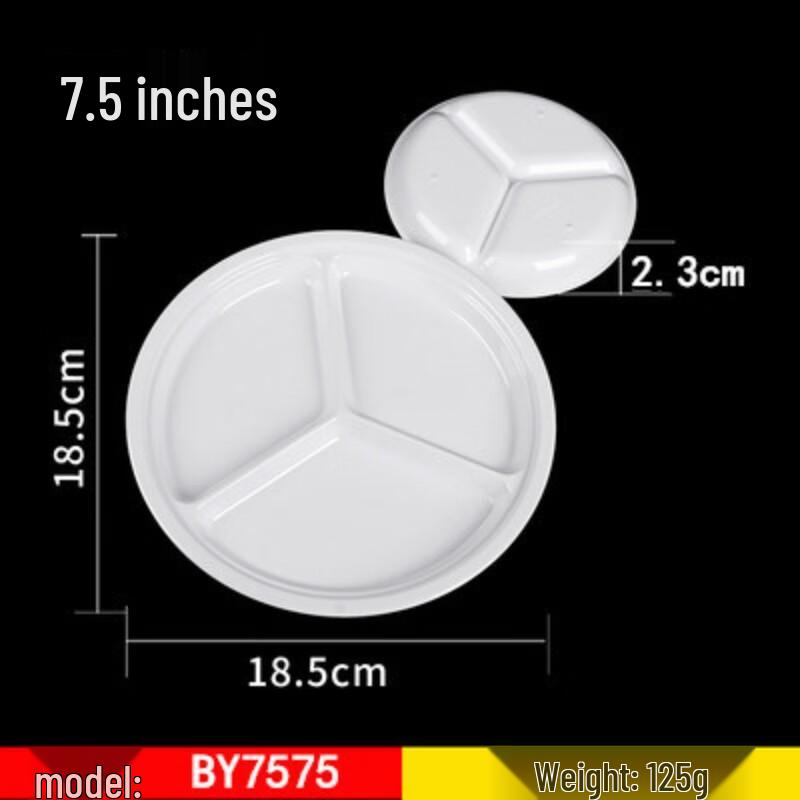 Rectangular Melamine 4-Compartment Meal Tray