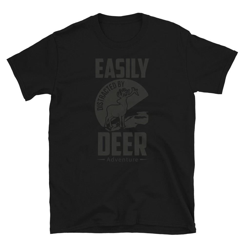 Distracted By Deer Hunting Outdoors Nature Hunter T-Shirt 2XL