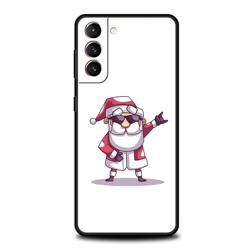 Funny Cartoon New Year Christmas Santa Phone Case For Samsung Galaxy S24 S23 S22 S20 Ultra S21 FE 5G S10 S9 Plus S10E S8 Cover