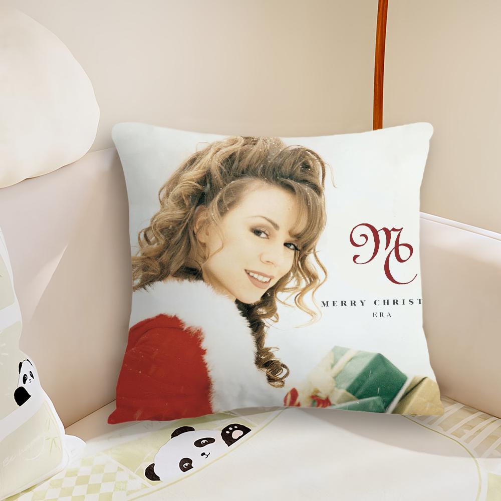 Singer M-Mariah Carey Merry Christmas Pillow Case Living Room Sofa Cushion Cover Suitable For Home Bedroom Room Decoration