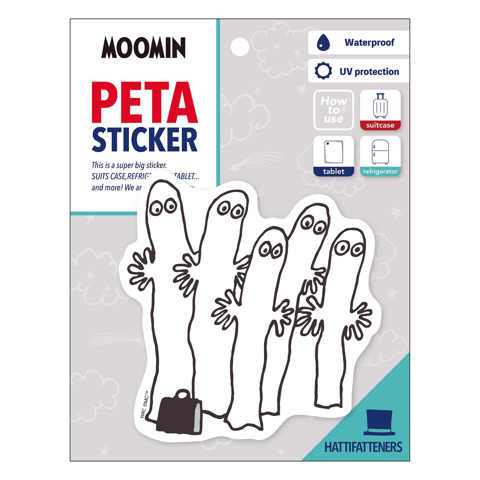 

World Craft Moomin PETA Hattifatteners Sticker, Sticker, MOSC-P553 белый