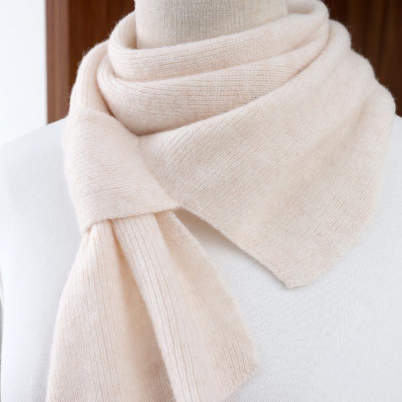 Women’s 100% Cashmere Solid Colored Knitted Scarf with Irregular Cross Design Winter Warmth Wind Cold Protection