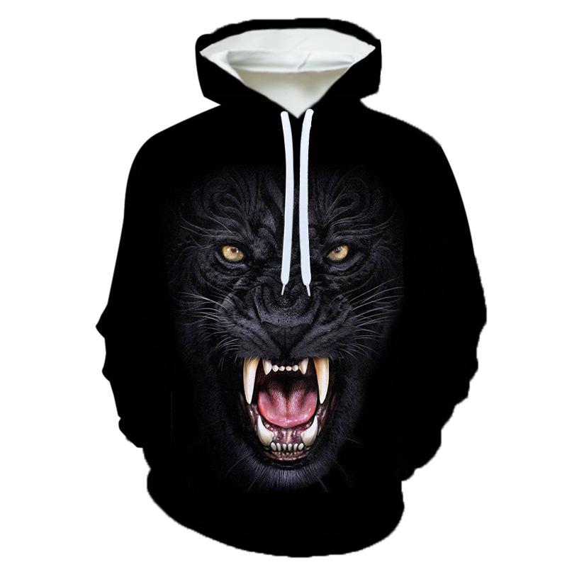 3D Sci-Fi Stil Tiger Löwe Hoodie: Trendige Europäische/Amerikanische Marke