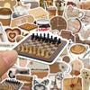 10/30/50pcs Vintage Brown Aesthetic Graffiti Sticker DIY Laptop Stationery Suitcase Guitar Cute Cartoon Decoraction Sticker Pack