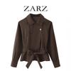 Womens Short Double-Breasted Windbreaker Jacket Cropped Coat With Lapel Collar 2026
