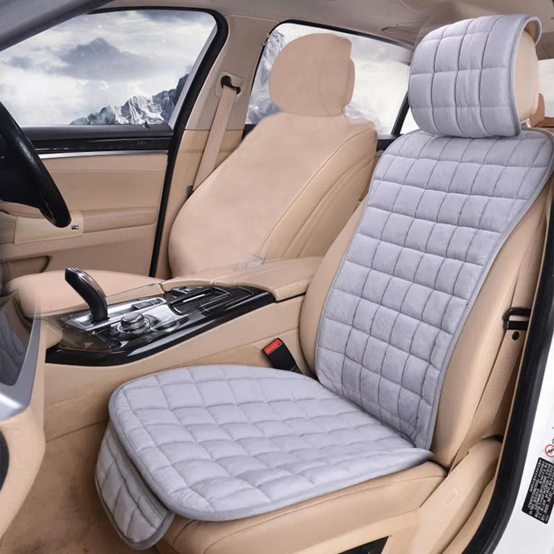

SEAMETAL Зимовий чохол для автомобільного сидіння Захисний передній чохол для автосидіння Плюшеві авто ковпачки Зберігає тепло Протектор Килимок Універсальний 1 peice of front seat сірий колір