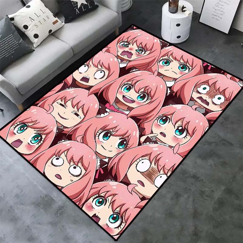 Cute Kawaii S-SPY-X-FAMILY NonSlip Area Rug for Living Room,Bedroom,Playroom,Kitchen,Door Floor Mat Home Decor Rug Gift Alfombra