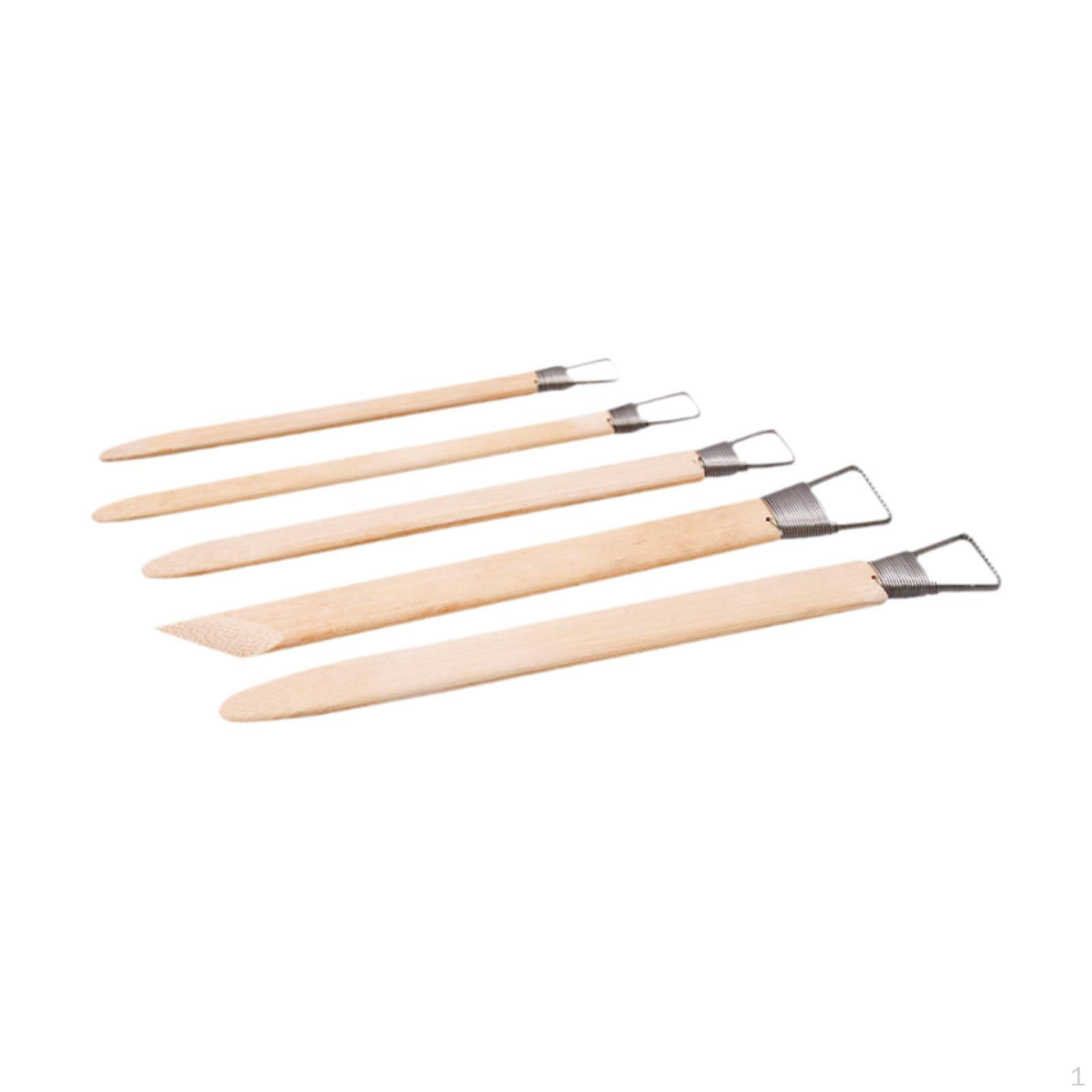 

5Pcs Handmade Pottery Sculpture Tools Carving Accessories Craft Trimming Ceramic Set for