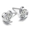 Korean Style Heart-shaped Silver-plated Earrings for Women - Fashionable European and American Jewelry
