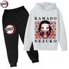 Sudadera con capucha para niño del anime Demon Slayer de Tanjiro y Nezuko Sudadera Infantil Estilo Callejero Coreano Kpop Sudadera para Niña Ropa de Calle Conjunto