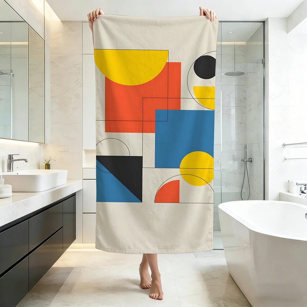Minimal B-Bauhaus geometricS Towel Five-Star Hotel Quality Eco-Friendly Ultra Soft Thick Towels & Beach Towels