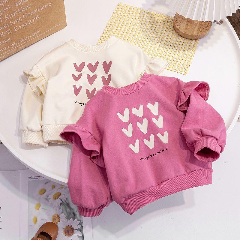New Cute Baby Girl Heart Pullover: Spring/Autumn Princess Sweatshirt