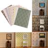 1:12 Dollhouse Sticker Mini Furniture DIY Miniature Backdrop Wallpaper Sticker Colorful Wallpaper Dollhouse Decor Accessories