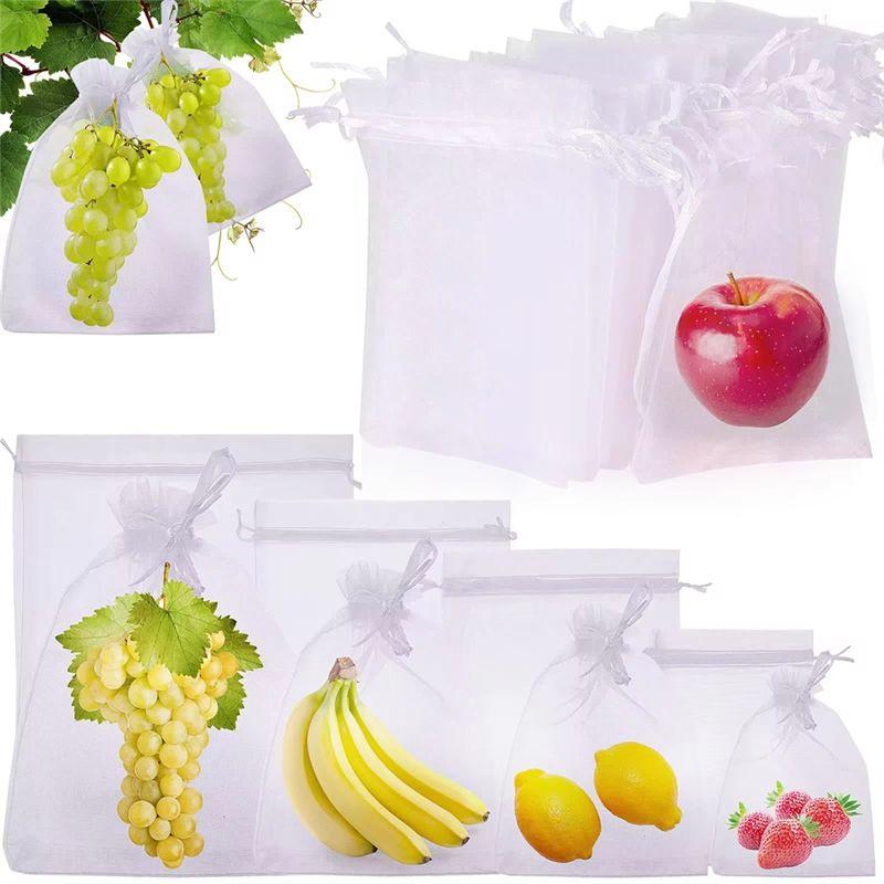 M-Modern-Fruit Protection Bag Fruit Net Bag With Drawstring Fruit Covered Net Bag Flower Tree For Plants, Fruits And Vegetables