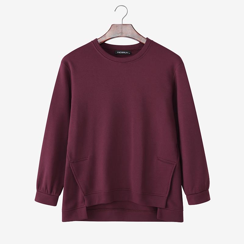 

ZANZEA Женские повседневные пуловеры с круглым вырезом и длинными рукавами на осень 2XL красный