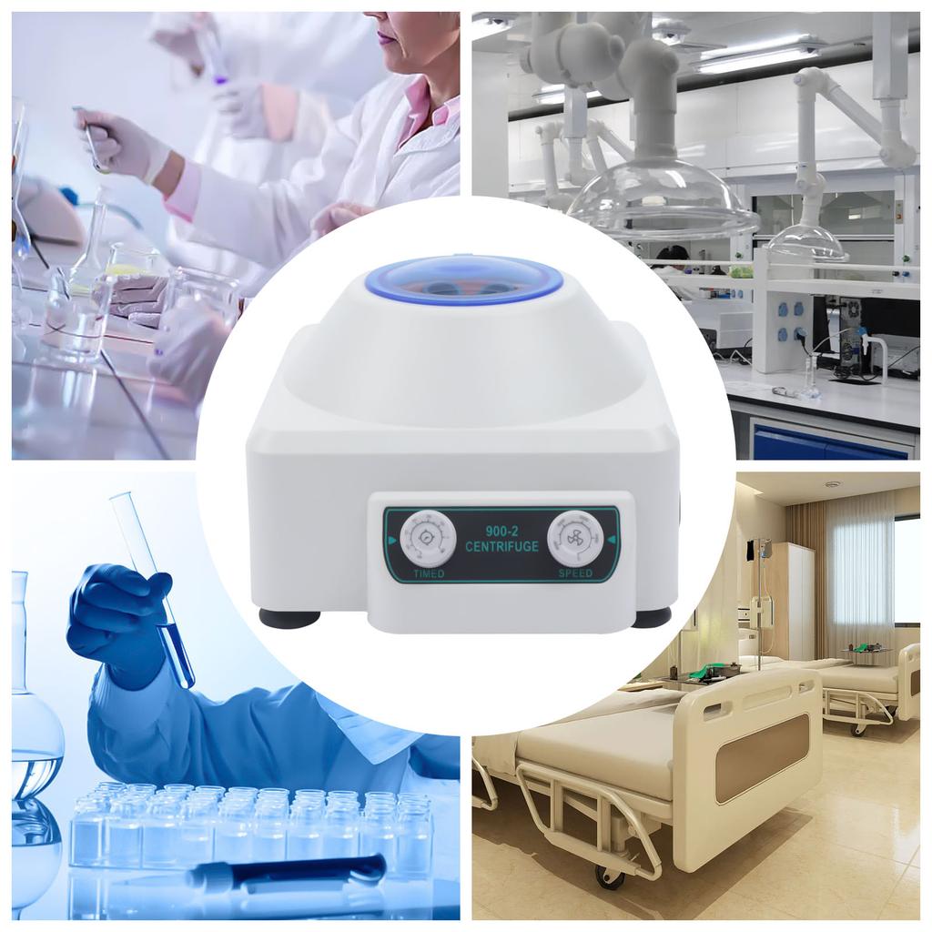 Electric Centrifuge Machine, 6×20ml Capacity,4000rpm Adjustable Speed,0-60min Timer, 110V Lightweight ABS Lab Centrifuge Machine