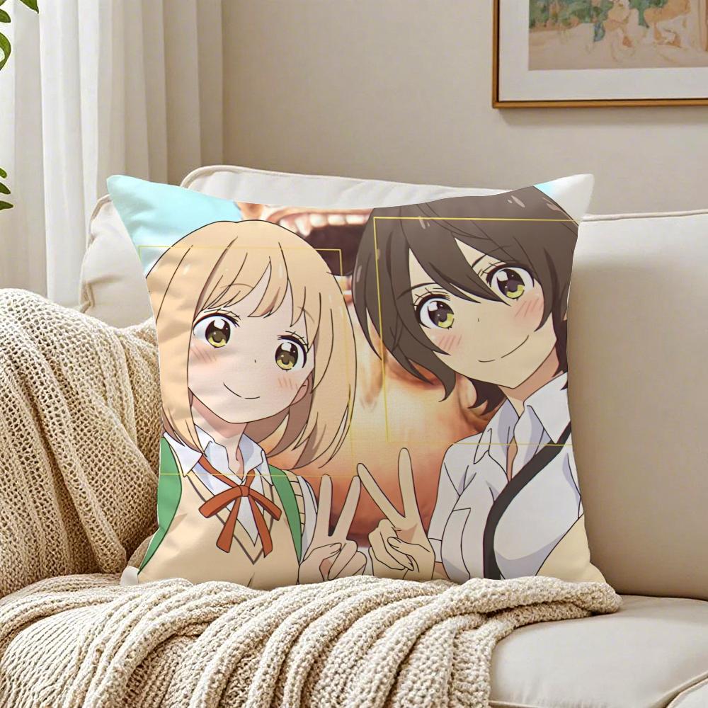 Sweet Yuri Japanese Manga AAsagao to Kasesan Cushion Cover Pillowcase Antidustmite living Room Sofa Decor Cushion Room