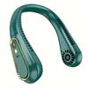Portable Wearable Bladeless Neck Fan - 5 Wind Speeds, Digital Display, Rechargeable Lithium Battery, and ABS Material for Indoor and Outdoor Use