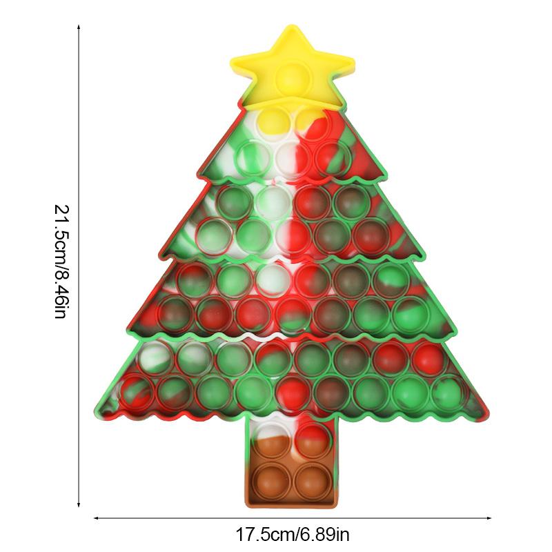 Christmas Pop Fidget Reliver Stress Toys Christmas Decoration Xmas Tree Santa Claus Bubble Sensory Toy Kids New Year Party Gift