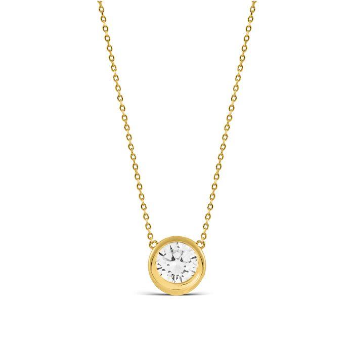 Collier Luxenter argent 925 avec zircon finition en or jaune 18K - Imrak