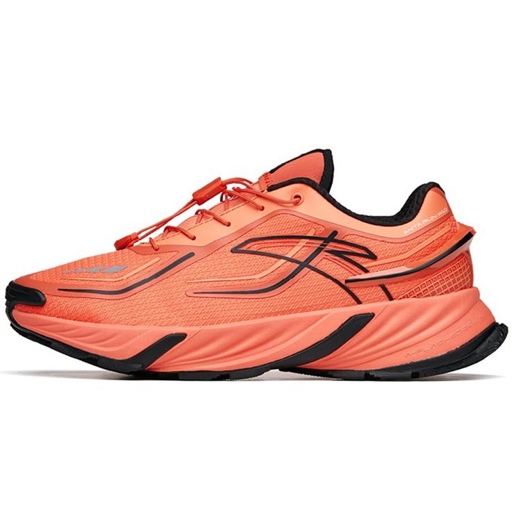 New Anta Cushioning Anti-Slip Wear-Resistant Breathable Height Increasing Low-Top Running Shoes Men's Orange Black 112145525-2