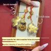 Pure Gold Enamel Filigree Gourd Keychain Ornament - Creative High-End Gift for Couples