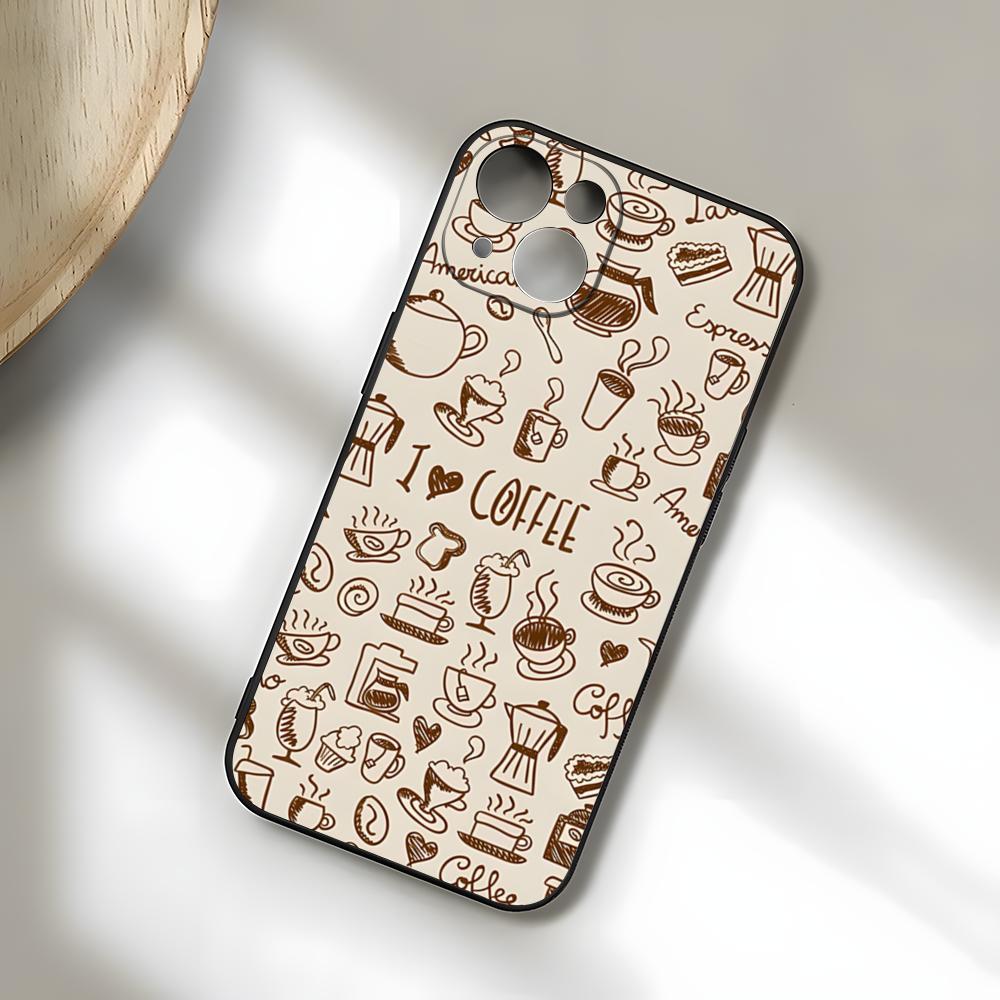 Coffee Art Phone Case For IPhone 17 Pro Max 15 Pro 16 14 Plus 12 13 Mini 11 Pro Shockproof Soft Cover