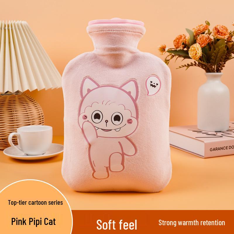 Kaqikete Cute Cartoon Plush Refillable Winter Hot Water Bottle & Hand Warmer