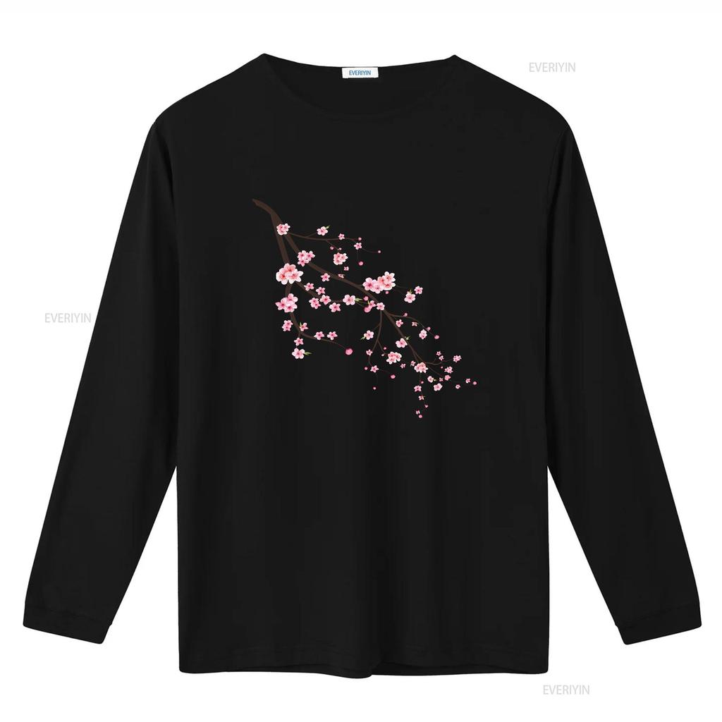 Cherry Blossom T Shirt Sakura Womens Flower for Women Floral Her Spring vintage Washed Top For Everyday Wear Stylish Slightly