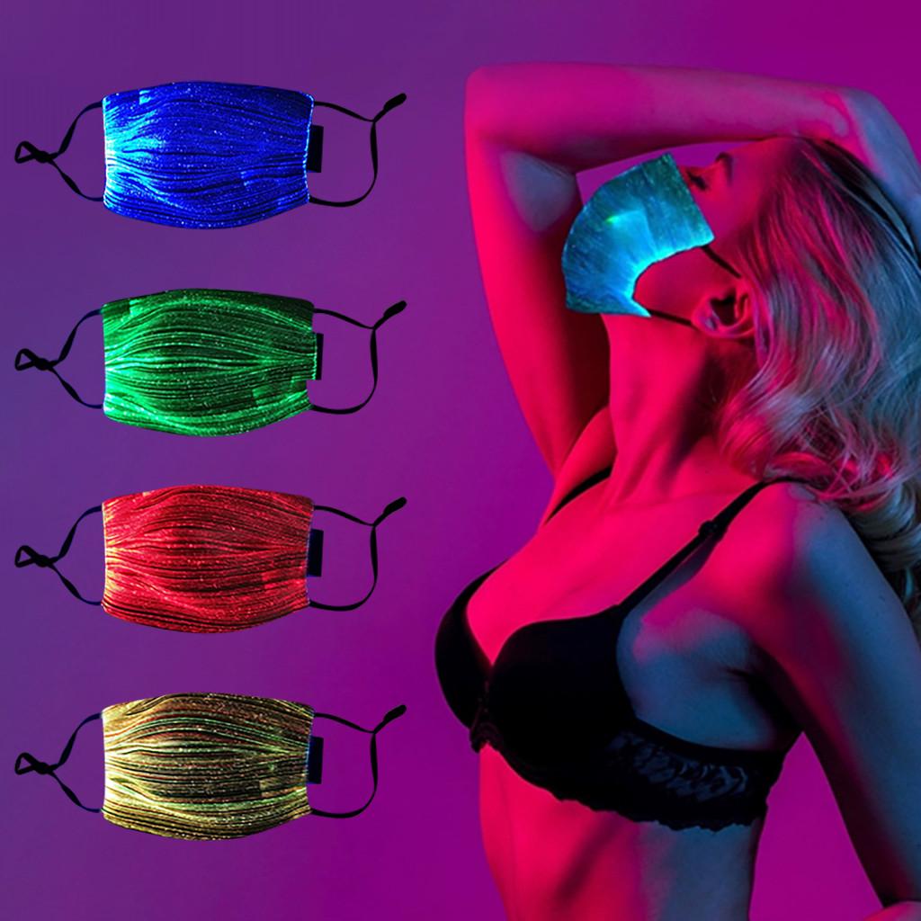 LED Colorful Glowing Nightclub Party Bar Bungee Rechargeable Protective Mask
