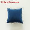 Velvet Solid Dutch Color Pillow Cases Pompom Edging Cushion Cover Living Room