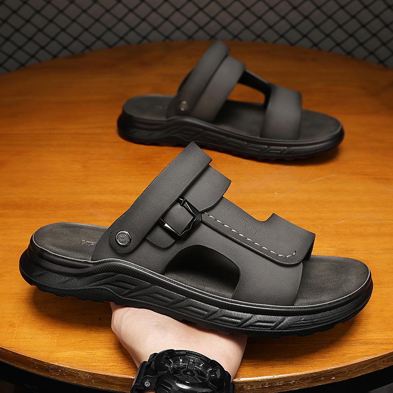 2024 Summer Fashion Men Sandals Man Beach Leather Sandals Luxury Sandals Men Outdoor Beach Casual Shoes Cheap Male Sandals