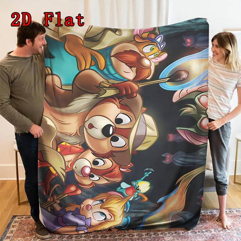 Chip'n Dale 2D Flat Pattern Flannel Blanket High quality All Seasons Warmth and Comfort Perfect for Christmas Gifts.DMT0925346