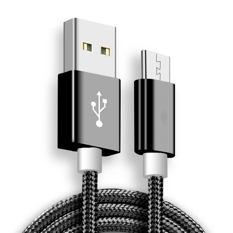

Нейлоновый USB-кабель для быстрой зарядки для Apple IPhone Hauwei Mini Phone Lighting Кабели для передачи данных micro(USB) чёрный
