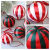 Christmas Tree Ornaments Set With Red And Green Woven Balls For Holiday Decor