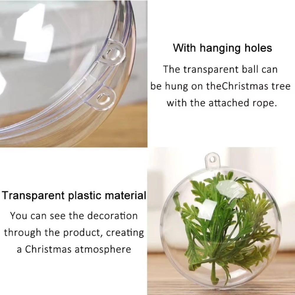 5PCS Large Capacity Christmas Transparent Ball DIY Bauble Ornament Christmas Trees Open Ball Box Home Party Gifts Box Decor