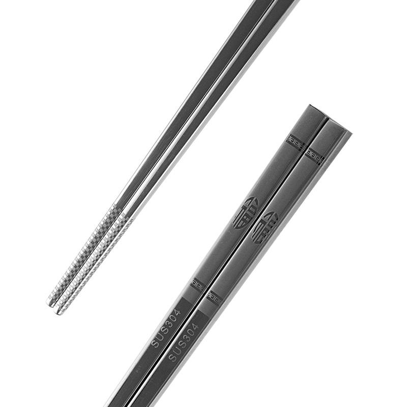 Year of the Dragon Non-slip Stainless Steel Chopsticks with Fu Character