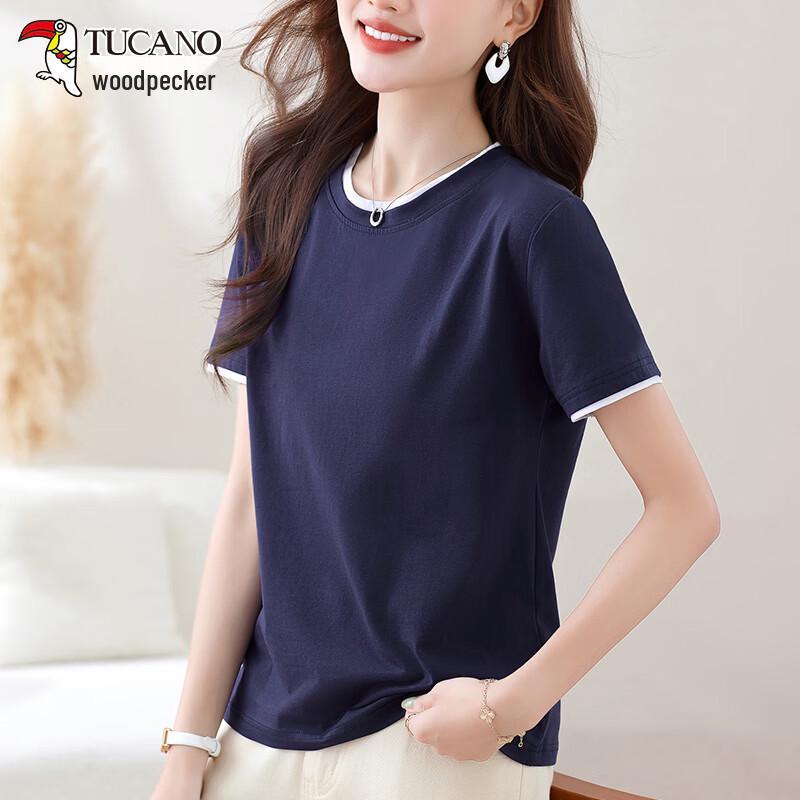 TUCANO Women s Faux Two-Piece Cotton Blend T-Shirt L