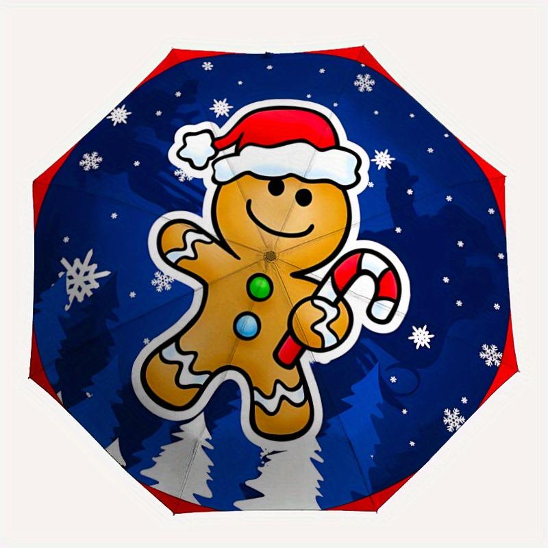 

1pc Gingerbread Man Automatic Opening/closing Umbrella with Auto Open/Close, Windproof, Foldable Sunshade yy250811170
