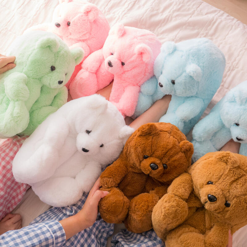 Teddy bear slippers, cold hands and feet, living room slippers, teddy bear doll white