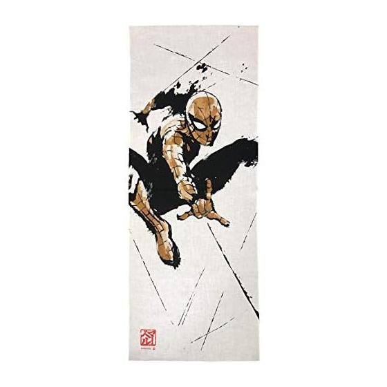 Marushin Tenugui Towel, Marvel Spider-Man, 100% Cotton, Made in Japan, Character Design, Sumi-e Style / Spider-Man, 2505031000, Handkerchief, Wrap,