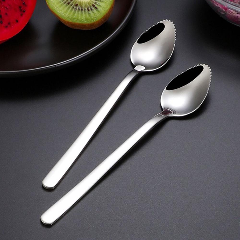 Serrated Edge Scraping Sawtooth Baby Food Processer Grapefruit Spoon Kiwi Mango Scoop Fruit Tool