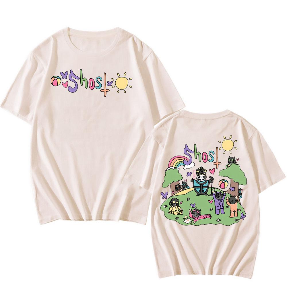 Ghost Band Cartoon Printing T-shirt Summer Short Sleeve Male Tshirts Heavy Mental Fashion 2025 New T Shirt for Men/Women Graphic
