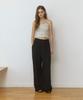ADAUL Linen Hidden Banding Wide Pants - Black