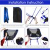 Outdoor Folding Beach Chair Camping Light Moon Chair Aviation Aluminium Pipe Lazy Fishing Chair Folding Chair Gaming Chair