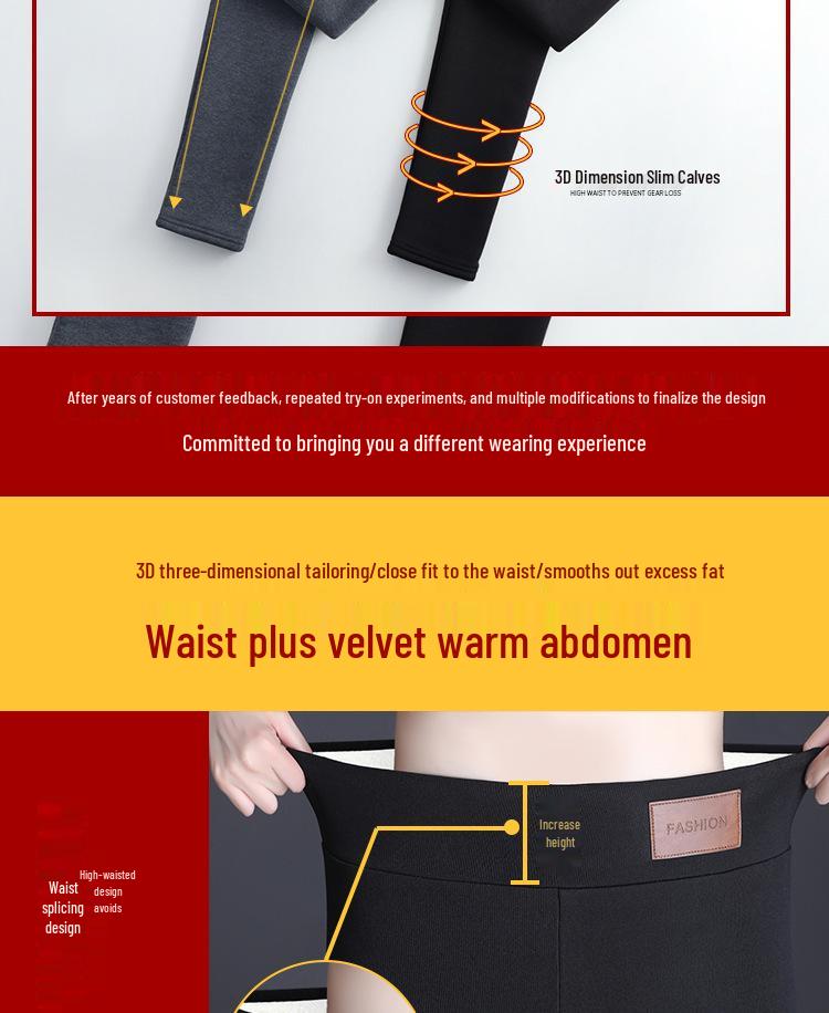 Northeast Women's High-Waist Wool Leggings: Thick Fleece Lined, Plus Size, Tummy Control, Warm Pants for Autumn/Winter