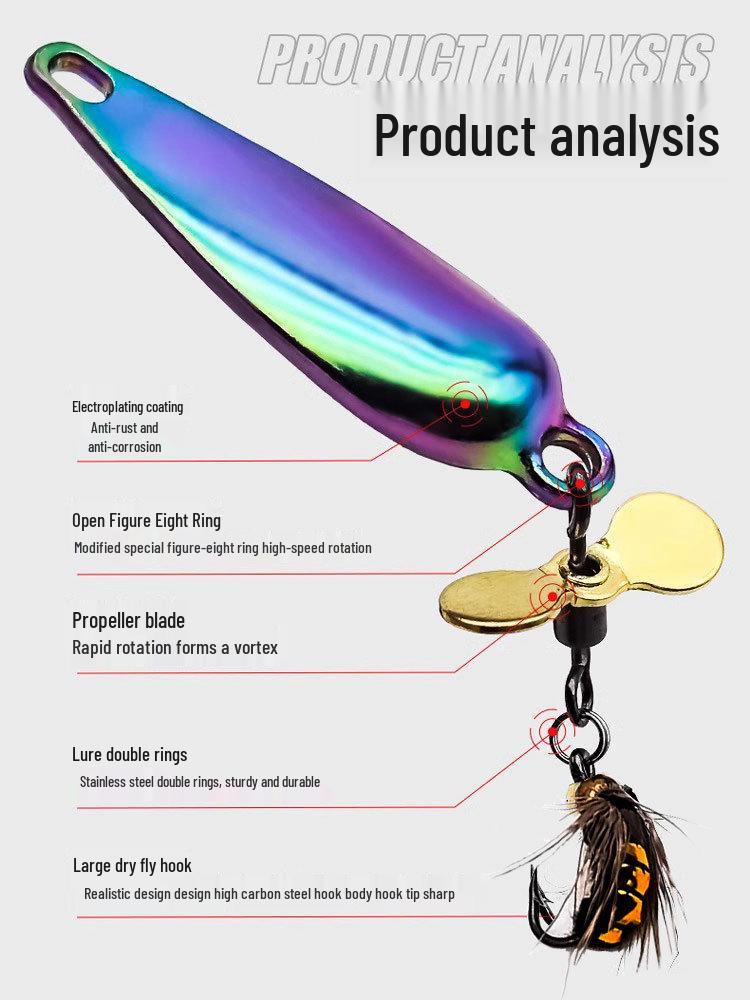 Propeller Spinner Fly Fishing Lure - Micro Soft Bait Hook for White Mouth Fishing